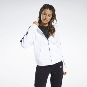 Reebok Training Essentials Linear Logo Kapuzenpullover Damen - Weiß - DE 140-TEK